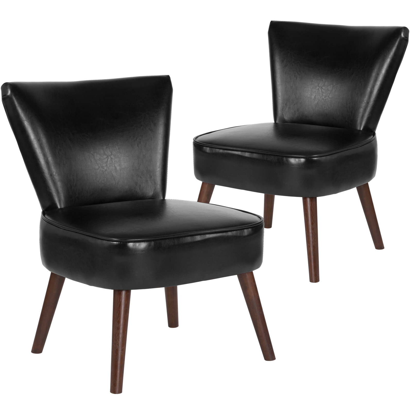 Corrigan Studio Caine LeatherSoft Retro Side Chair with Wood Legs & Reviews